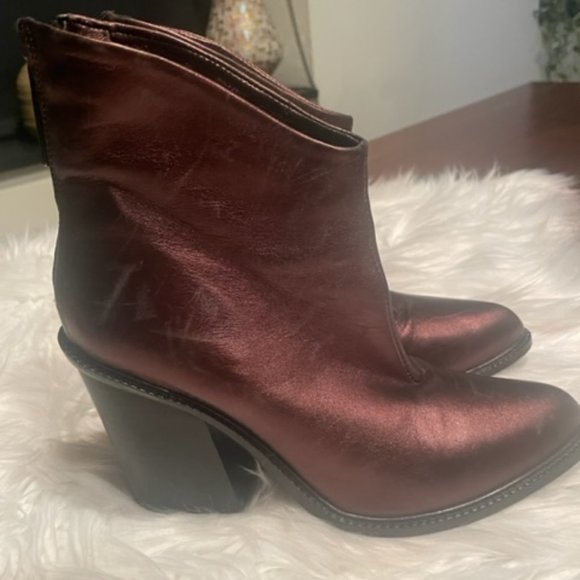 Diesel Metallic Brown/Copper Leather Ankle Boots – Women’s 39 - Picture 6 of 7